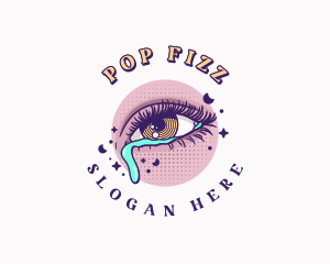 Comic Woman Tear Eye logo design