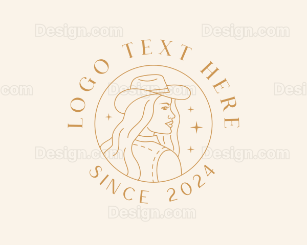 Woman Rodeo Cowgirl Logo