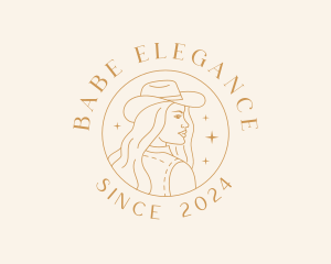 Woman Rodeo Cowgirl logo design