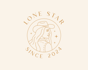 Woman Rodeo Cowgirl logo design