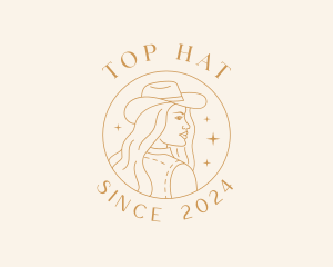 Woman Rodeo Cowgirl logo design