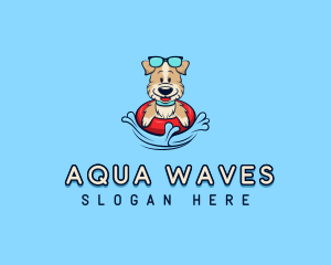 Sunglasses Swimming Dog logo