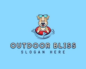 Sunglasses Swimming Dog logo design