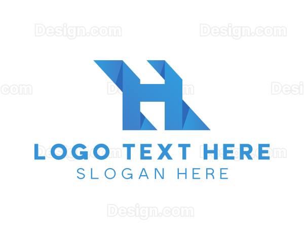 Origami Geometric Letter H Logo