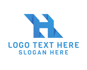 Origami Geometric Letter H logo