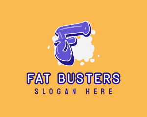 Blockbuster Graffiti Letter F logo design