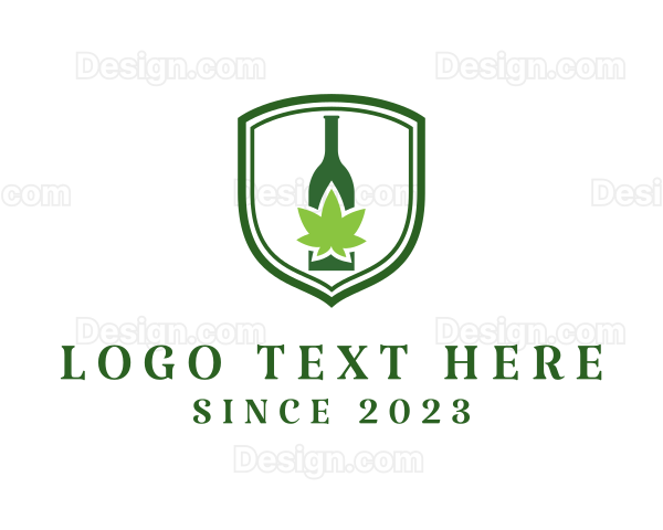 Marijuana Liquor Bottle Logo