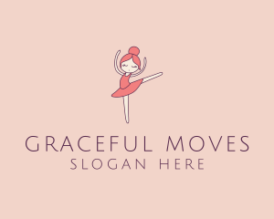 Ballerina Girl Cartoon  logo design