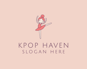 Ballerina Girl Cartoon  logo design