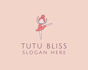 Ballerina Girl Cartoon  logo design