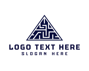 Graphics - Geometric Maze Pyramid logo design