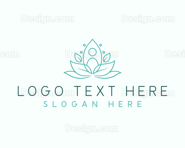 Yoga Meditation Leaves Logo