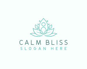 Yoga Meditation Leaves logo design