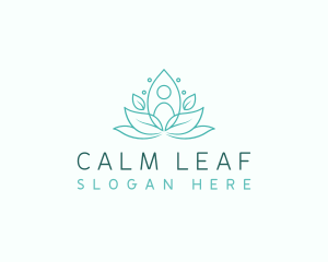 Yoga Meditation Leaves logo design