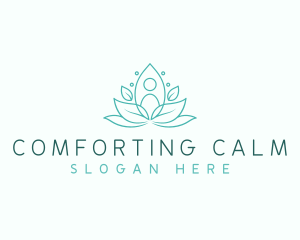 Yoga Meditation Leaves logo design