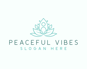 Yoga Meditation Leaves logo design