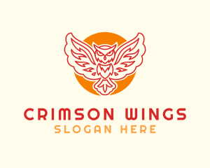 Flying Owl Wing logo design