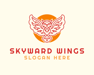 Flying Owl Wing logo design