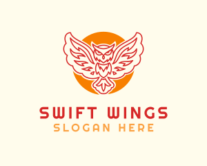 Flying Owl Wing logo design