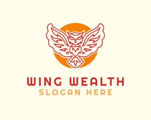 Flying Owl Wing logo design