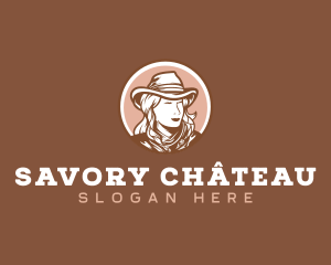 Western Woman Cowgirl logo design