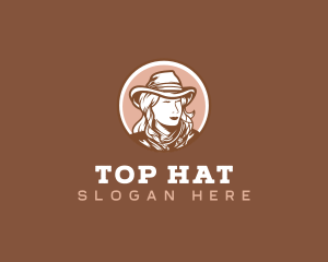 Western Woman Cowgirl logo design