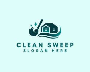 House Cleaning Mop logo design