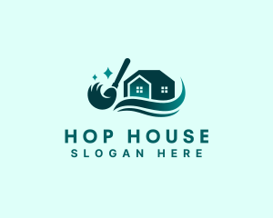 House Cleaning Mop logo design