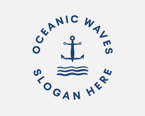 Anchor Ocean Waves logo design