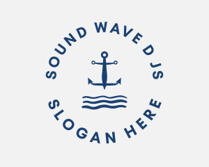 Anchor Ocean Waves logo design