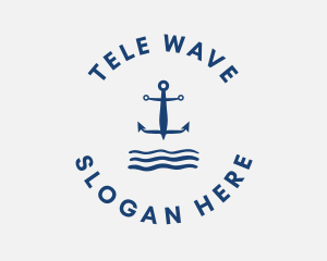 Anchor Ocean Waves logo design