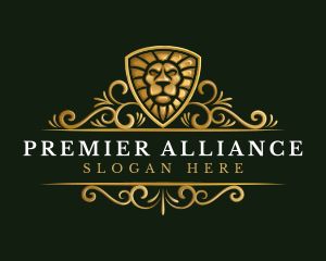 Premium Lion Shield logo design