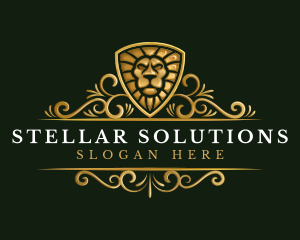 Premium Lion Shield logo design