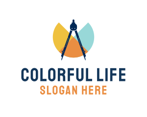 Colorful Compass Tool logo design