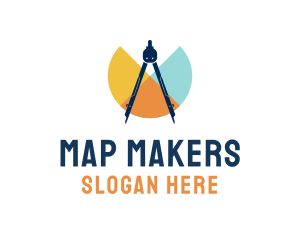 Colorful Compass Tool logo design