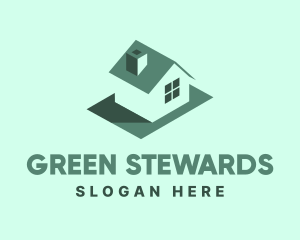 Green Real Estate House logo design