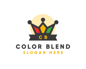 Colorful Polygon Crown  logo design