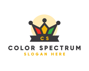 Colorful Polygon Crown  logo design