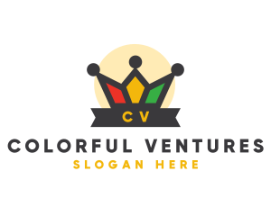 Colorful Polygon Crown  logo design