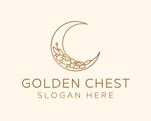 Golden Lunar Flower logo design