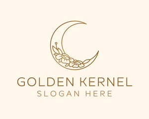 Golden Lunar Flower logo design