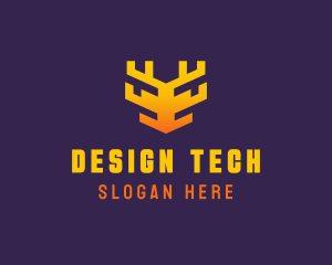 Digital Tech Antler logo design