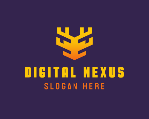 Digital Tech Antler logo design