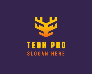 Digital Tech Antler logo design