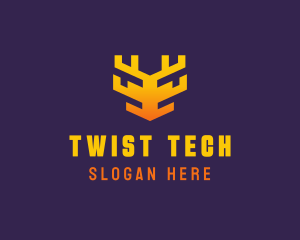 Digital Tech Antler logo design