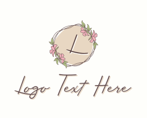 Nature Flower Leaf Wreath logo