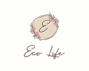 Nature Flower Leaf Wreath logo design