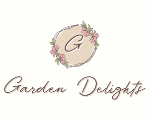 Nature Flower Leaf Wreath logo design