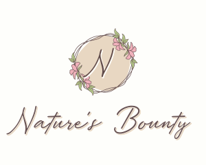 Nature Flower Leaf Wreath logo design