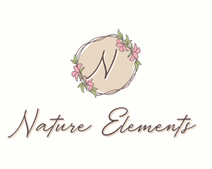 Nature Flower Leaf Wreath logo design